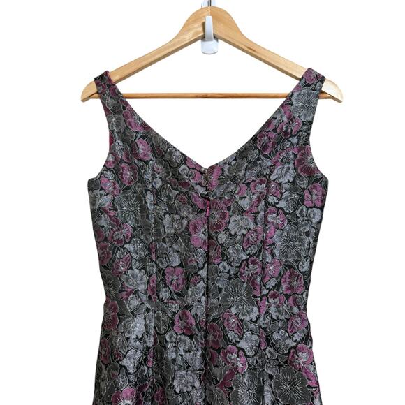 NWT JS Collections Women's Floral Jacquard Maxi Formal Prom Trumpet Dress Size 4 - Picture 4 of 14